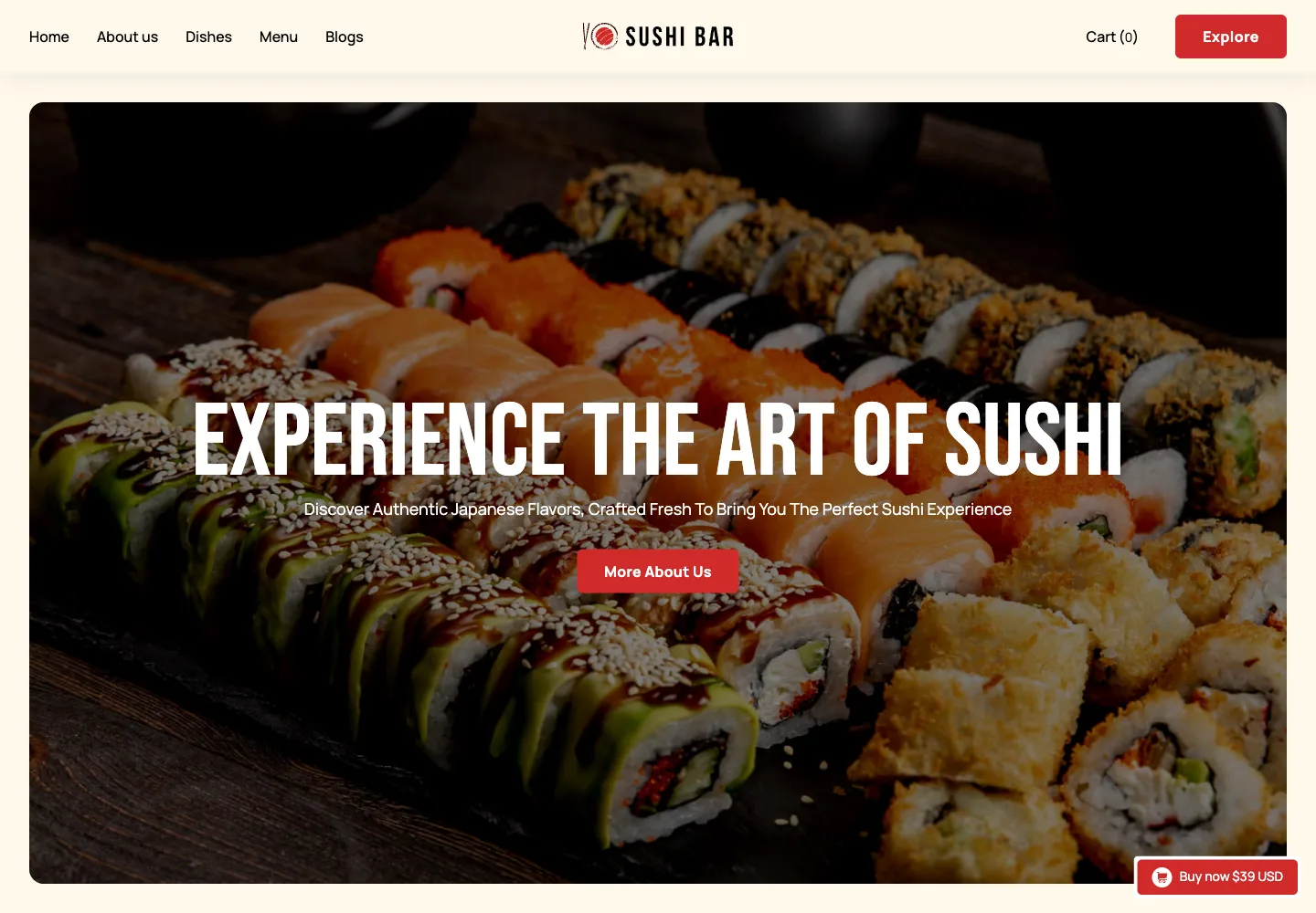 Sushi Bar website preview